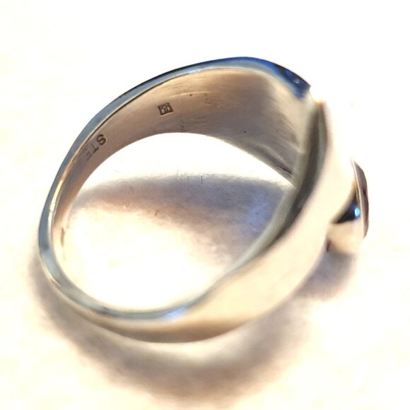 Unique Vintage Sterling Silver Natural Amethyst Floral Statement Ring – Size 9 - Picture 4 of 15